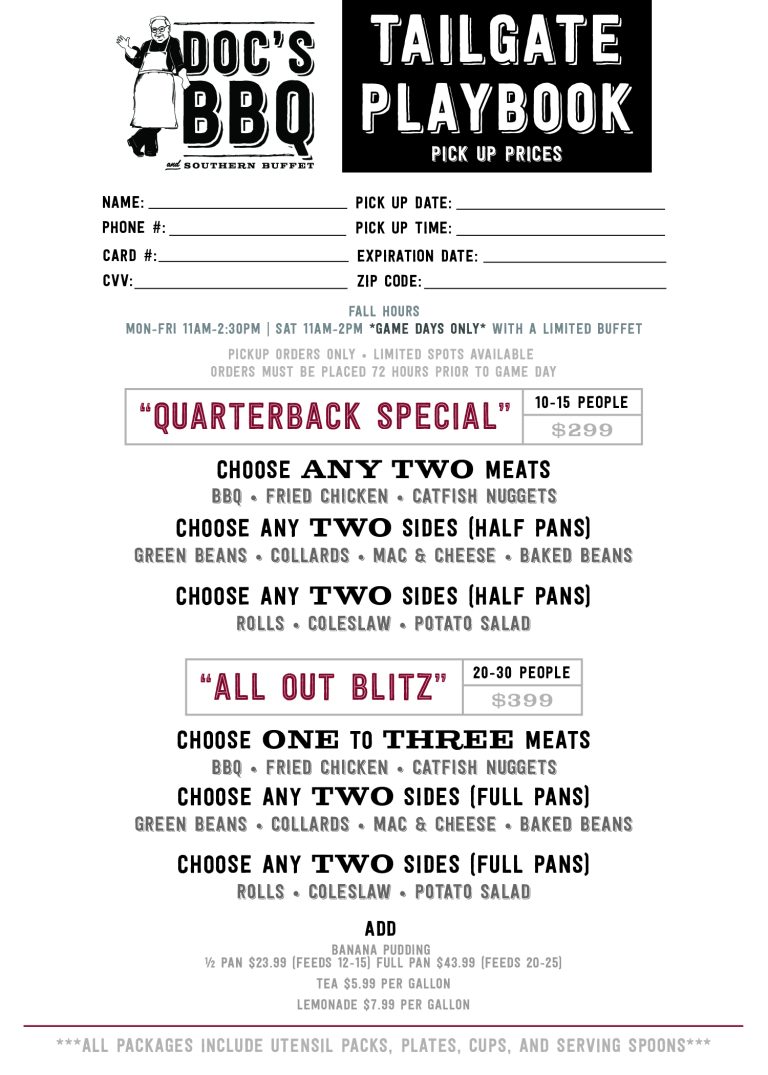 MENU – Doc's Barbeque